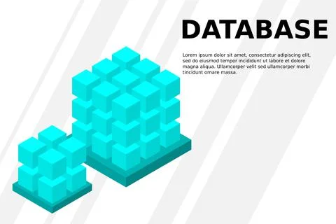 Isometric Digital Technology Web Banner. BIG DATA Machine Learning Algorithms Stock Illustration