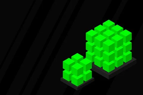 Isometric Digital Technology Web Banner. BIG DATA Machine Learning Algorithms Stock Illustration