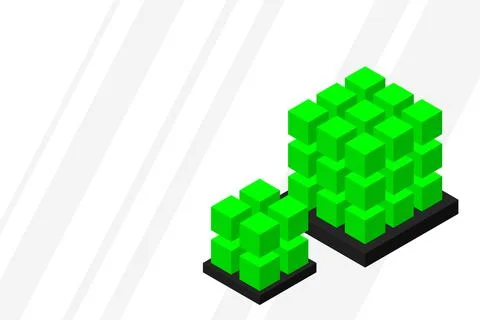 Isometric Digital Technology Web Banner. BIG DATA Machine Learning Algorithms Stock Illustration