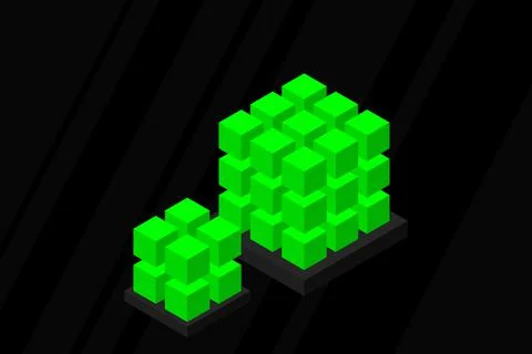 Isometric Digital Technology Web Banner. BIG DATA Machine Learning Algorithms Stock Illustration