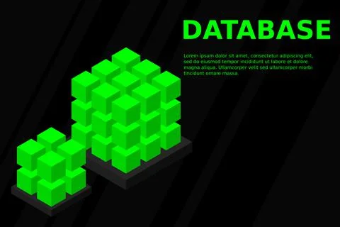 Isometric Digital Technology Web Banner. BIG DATA Machine Learning Algorithms Stock Illustration