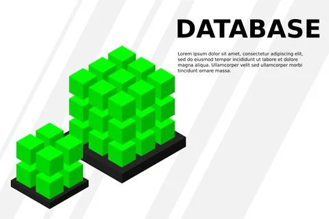Isometric Digital Technology Web Banner. BIG DATA Machine Learning Algorithms Stock Illustration