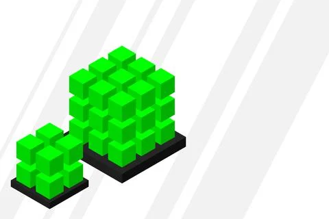 Isometric Digital Technology Web Banner. BIG DATA Machine Learning Algorithms Stock Illustration