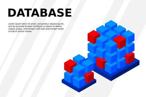 Isometric Digital Technology Web Banner. BIG DATA Machine Learning Algorithms Stock Illustration