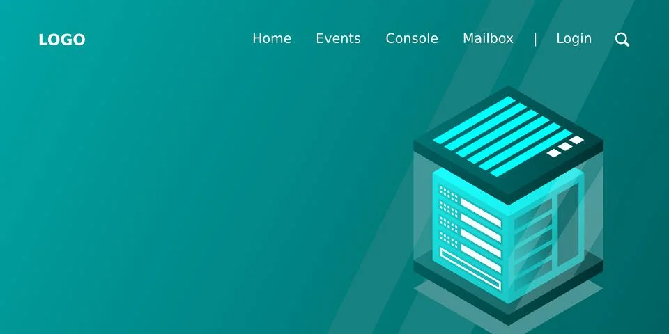 Isometric Digital Technology Web Banner. BIG DATA Machine Learning Algorithms Stock Illustration