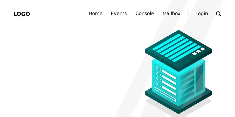 Isometric Digital Technology Web Banner. BIG DATA Machine Learning Algorithms Stock Illustration
