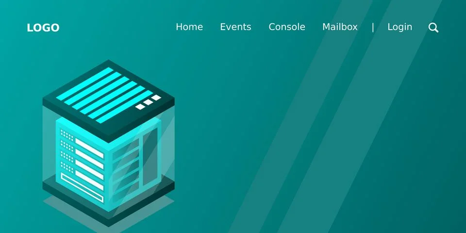 Isometric Digital Technology Web Banner. BIG DATA Machine Learning Algorithms Stock Illustration