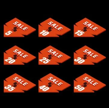 Isometric Discount Label Stock Illustration