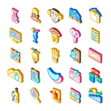 Isometric diverse concepts and objects collection set 스톡 일러스트