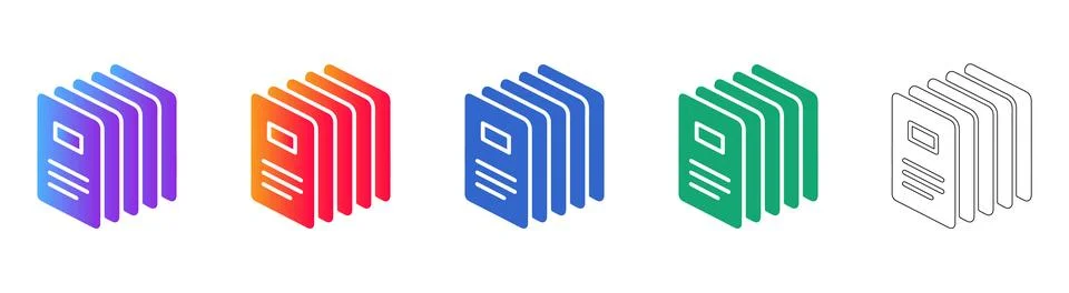 Isometric Document Stack Icons Illustrazione stock