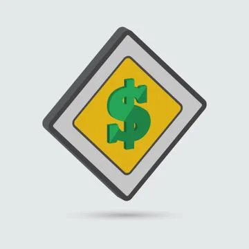 Isometric dollar sign Stockillustratie