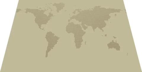 Isometric dotted map 2000x1000 on khaki background Stock Illustration