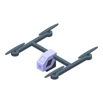 Isometric drone with camera illustration Stock Illustration