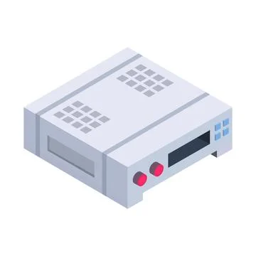 Isometric dvd player illustrated on background Stock Illustration