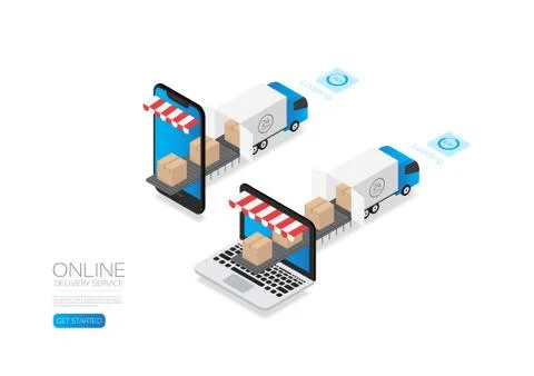 Isometric E-commerce Stock Illustration