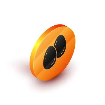 Isometric Easter eggs icon isolated on white background. Happy Easter. Orange Stock Illustration