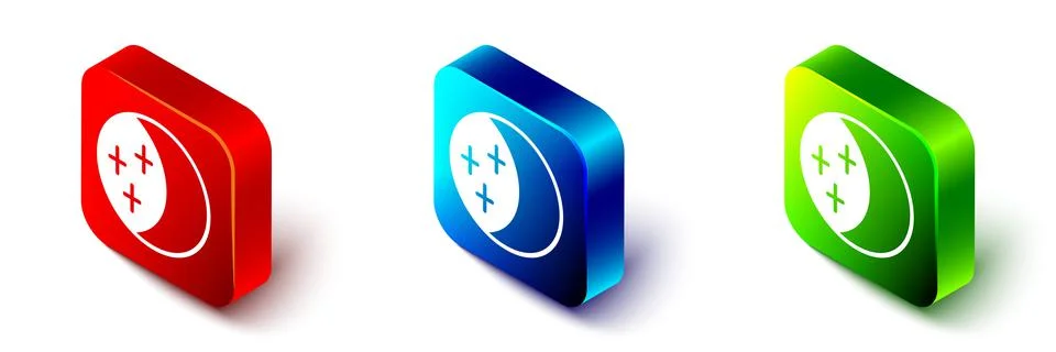 Isometric Eclipse of the sun icon isolated on white background. Total sonar Stock Illustration