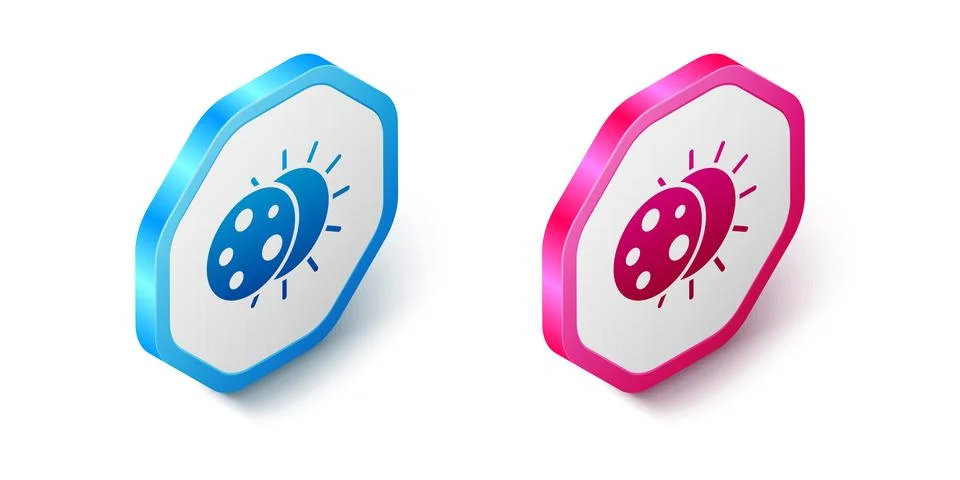 Isometric Eclipse of the sun icon isolated on white background. Total sonar.. Ilustração Stock