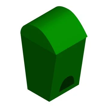 Isometric ecological street garbage container isolated on white. Stock Illustration