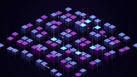 Isometric Ecommerce Carousel Flow 3D Device Showcase Animation Sunset 4K Loop Stock Footage 348634224