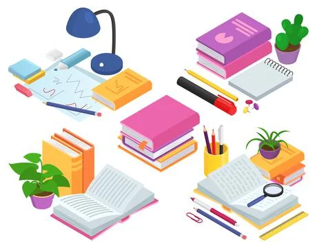 Isometric education concept, vector illustration. 3d symbol design, flat book Stock-Illustration