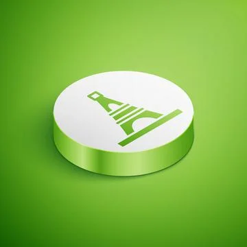 Isometric Eiffel tower icon isolated on green background. France Paris landmark Stock Illustration
