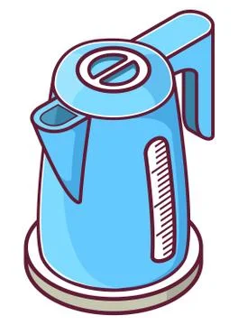 Isometric electric kettle water boiling.Kitchen equipment household appliance Stock Illustration