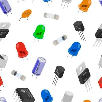 Isometric Electronic components pattern Stock Illustration