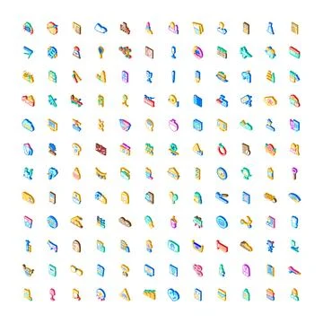 Isometric elements collection representing diverse concepts and objects イラスト素材