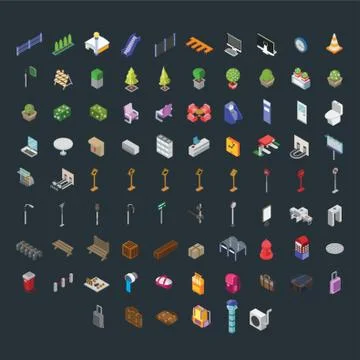 Isometric elements 스톡 일러스트