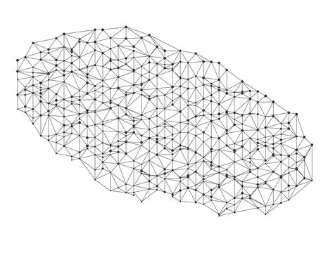 Isometric Ellipse Platform with Network Mesh Stockillustratie