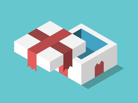 Isometric empty gift box Stock Illustration