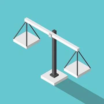Isometric empty scales, balance Stock Illustration