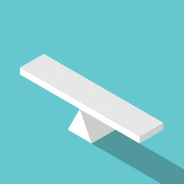Isometric empty seesaw scale Stock Illustration