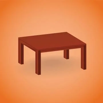 Isometric empty wooden table Stock Illustration