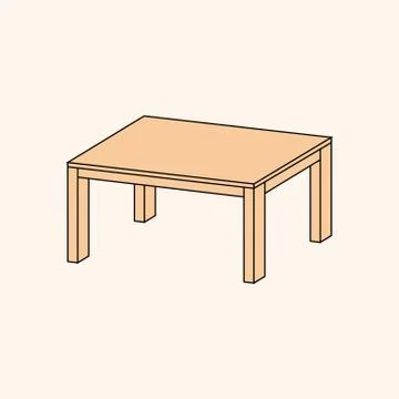 Isometric empty wooden table Stock Illustration
