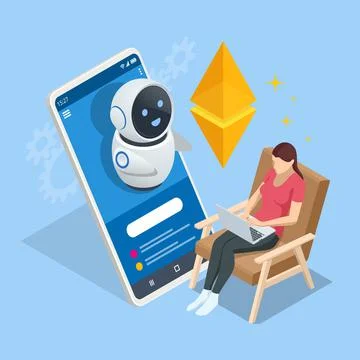 Isometric Ethereum is a decentralized, open-source blockchain with smart Stock Illustration