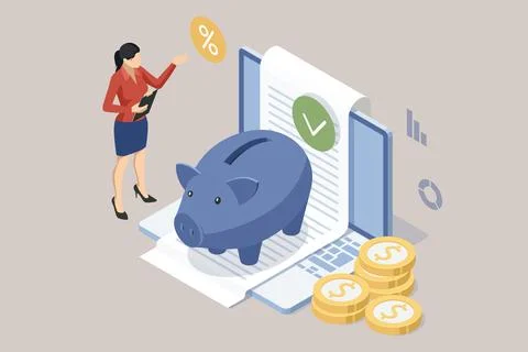 Isometric Expert team for Data Analysis, Business Statistic, Management Illustrazione stock