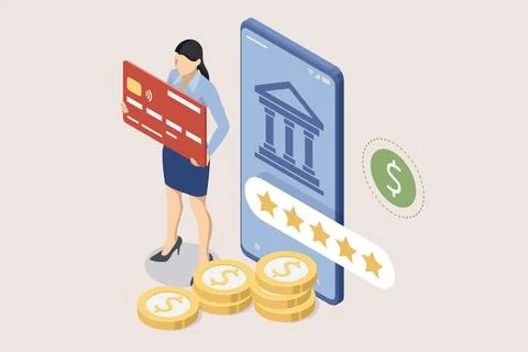 Isometric Expert team for Data Analysis, Business Statistic, Management Illustrazione stock