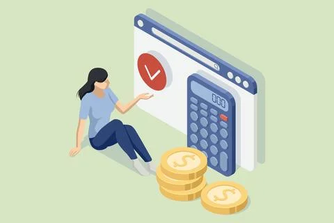 Isometric Expert team for Data Analysis, Business Statistic, Management Illustrazione stock