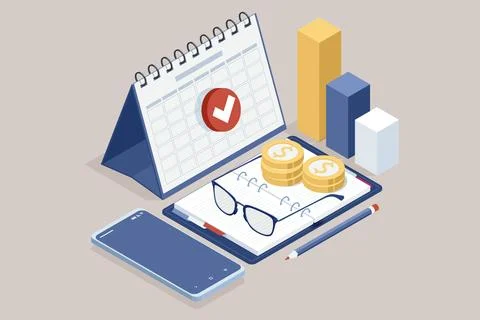 Isometric Expert team for Data Analysis, Business Statistic, Management Illustrazione stock