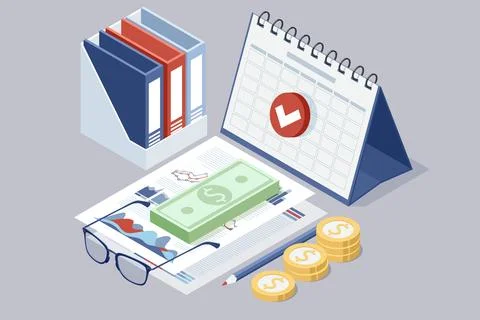 Isometric Expert team for Data Analysis, Business Statistic, Management Illustrazione stock