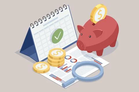 Isometric Expert team for Data Analysis, Business Statistic, Management Illustrazione stock