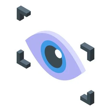 Isometric eye scanning with augmented reality elements Stock Illustration