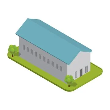 Isometric factory building Ilustración de archivo