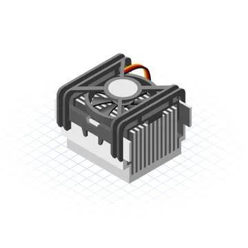 Isometric Fan Processor Illustrazione stock