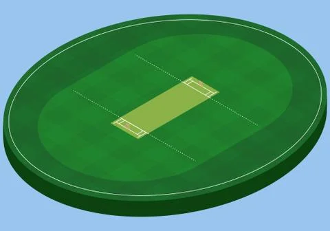 Isometric field for cricket, isolated image Stock Illustration