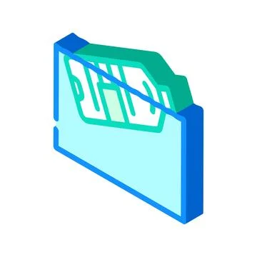 Isometric file folder organizing important office documents イラスト素材