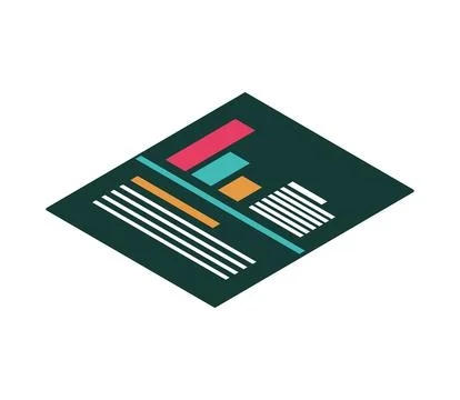 Isometric financial data report 스톡 일러스트