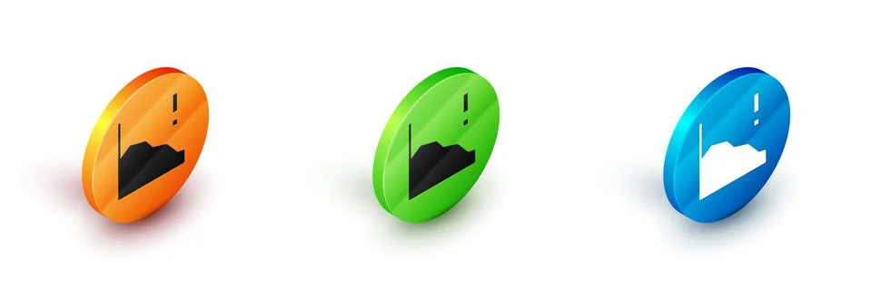 Isometric Financial growth decrease icon isolated on white background. Increa Stock Illustration